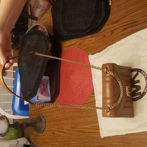 Michael Kors Whitney Large Quilted Leather Shoulder Bag- Acorn Medium chain